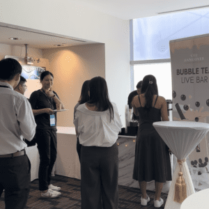 Bubble tea live station catering singapore bbt events mobile cart the hangover sg chaz events beverage boba convention roadshow singapore hospitality booths catering food vendors