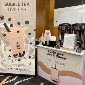 Bubble tea live station catering singapore bbt events mobile cart the hangover sg chaz events beverage boba convention roadshow singapore hospitality booths catering food vendors